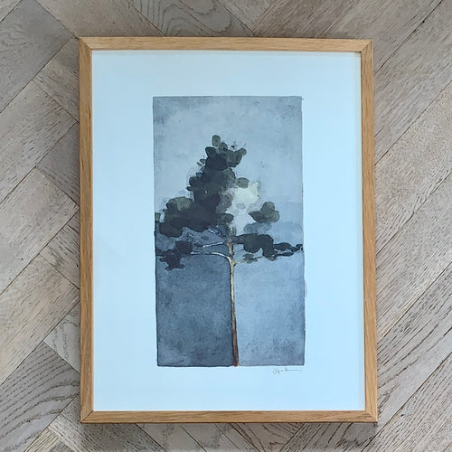 kunst plakat med træer naturmotiver abstrakt kunst maleri